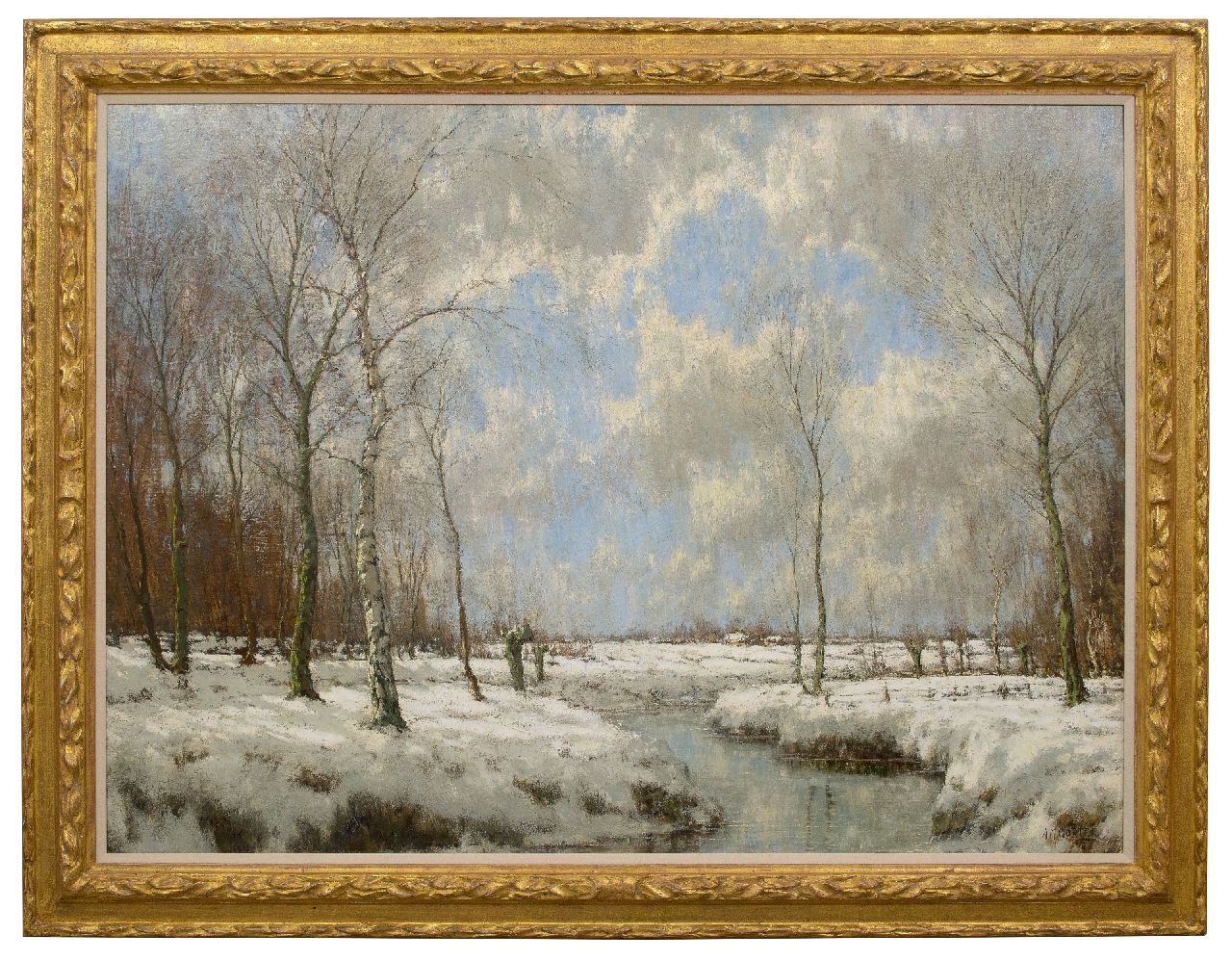 Gorter A.M.  | 'Arnold' Marc Gorter, The Vordense Beek in winter, oil on canvas 114.9 x 154.7 cm, signed l.r. (twice)