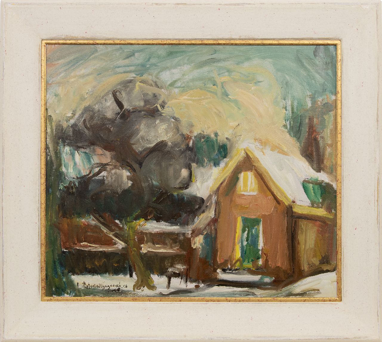 Wijngaerdt P.T. van | Petrus Theodorus 'Piet' van Wijngaerdt | Paintings offered for sale | Winter at Abcoude, oil on canvas 70.5 x 80.3 cm, signed l.l. and dated '56