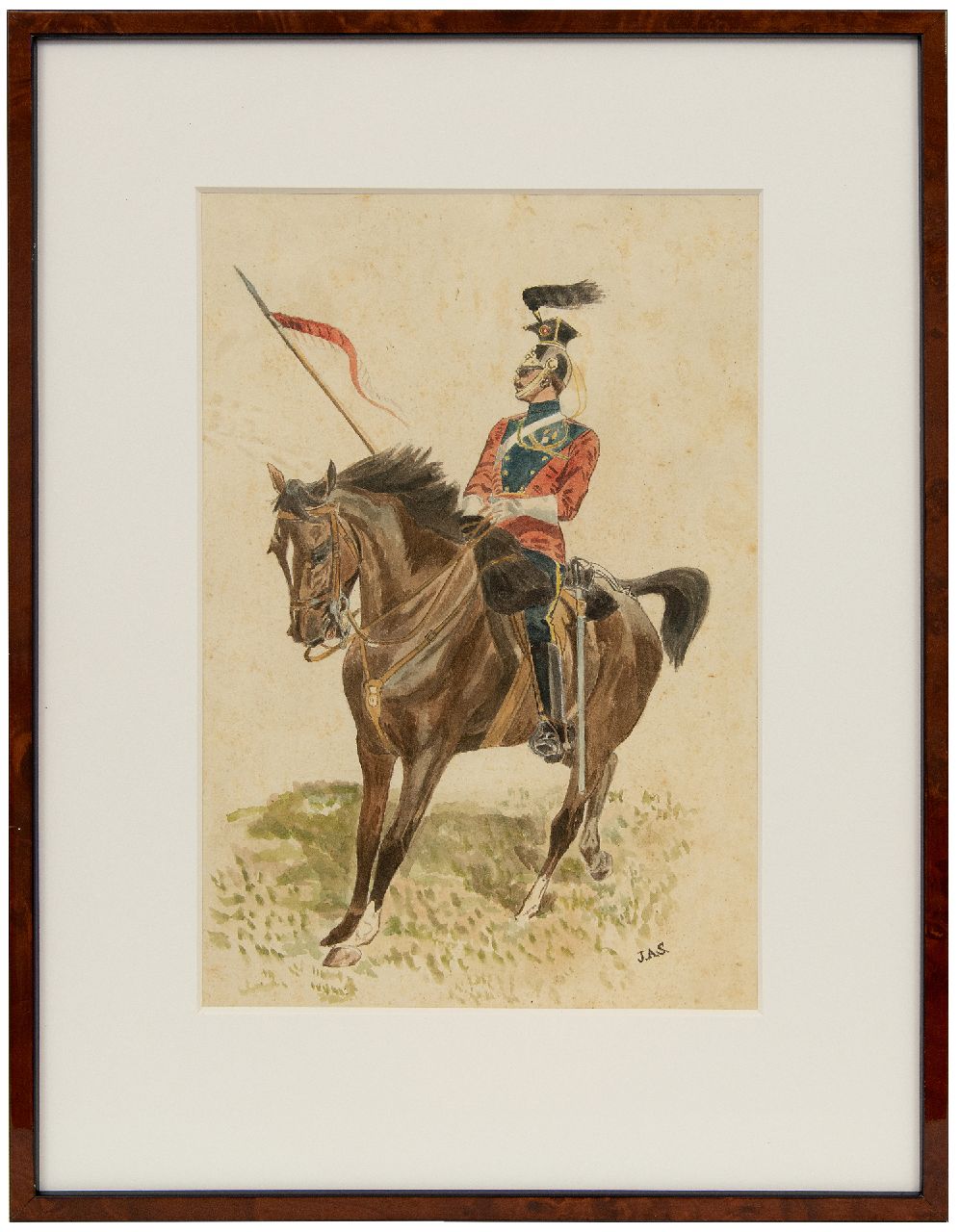 Staring W.C.  | Willem Constantijn Staring | Watercolours and drawings offered for sale | A cavalry man on horseback, watercolour on paper 30.9 x 21.0 cm