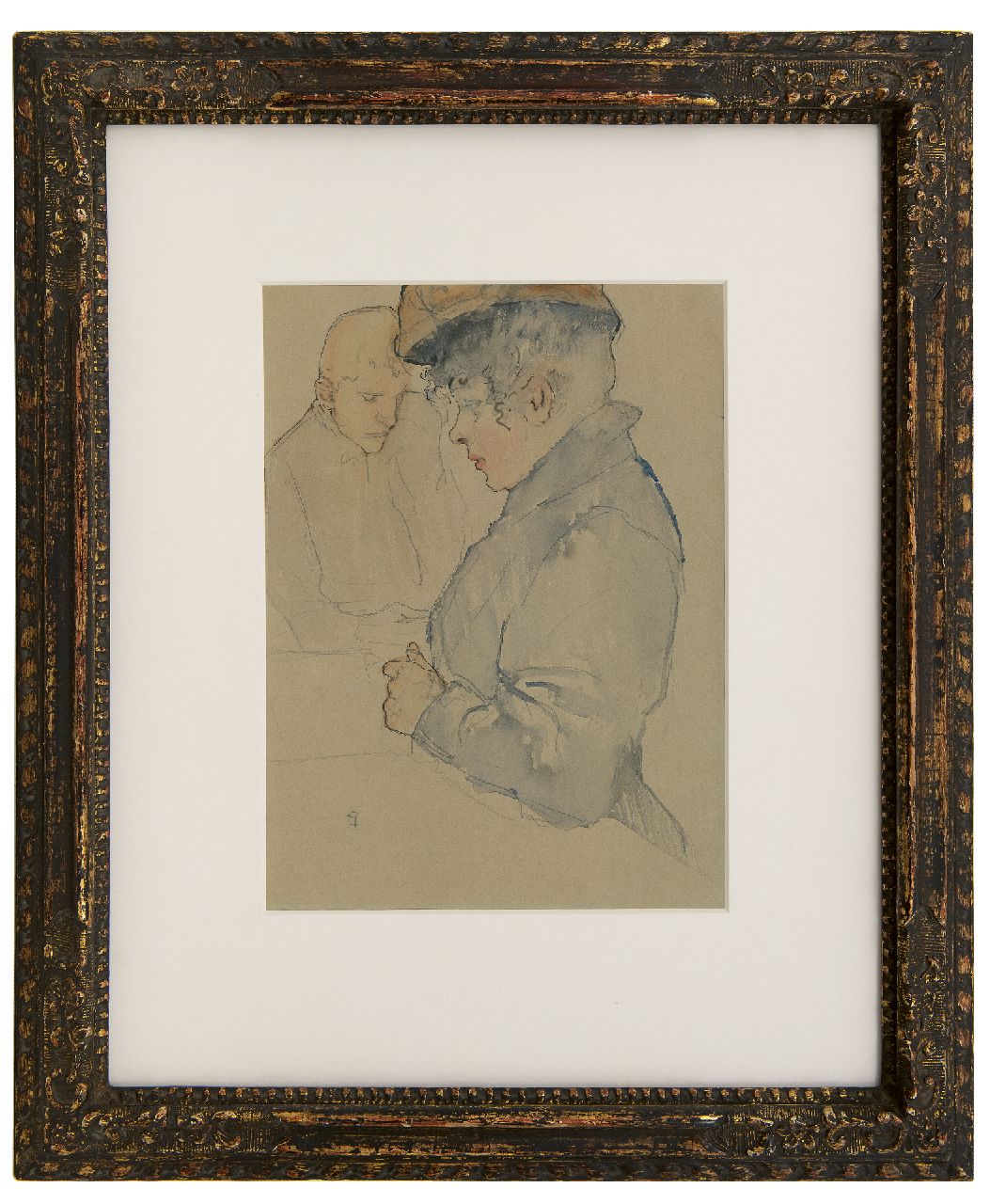 Gestel L.  | Leendert 'Leo' Gestel | Watercolours and drawings offered for sale | A woman and man in a café, pencil, pen, ink and watercolour on paper 30.7 x 22.5 cm, signed l.l. with monogram
