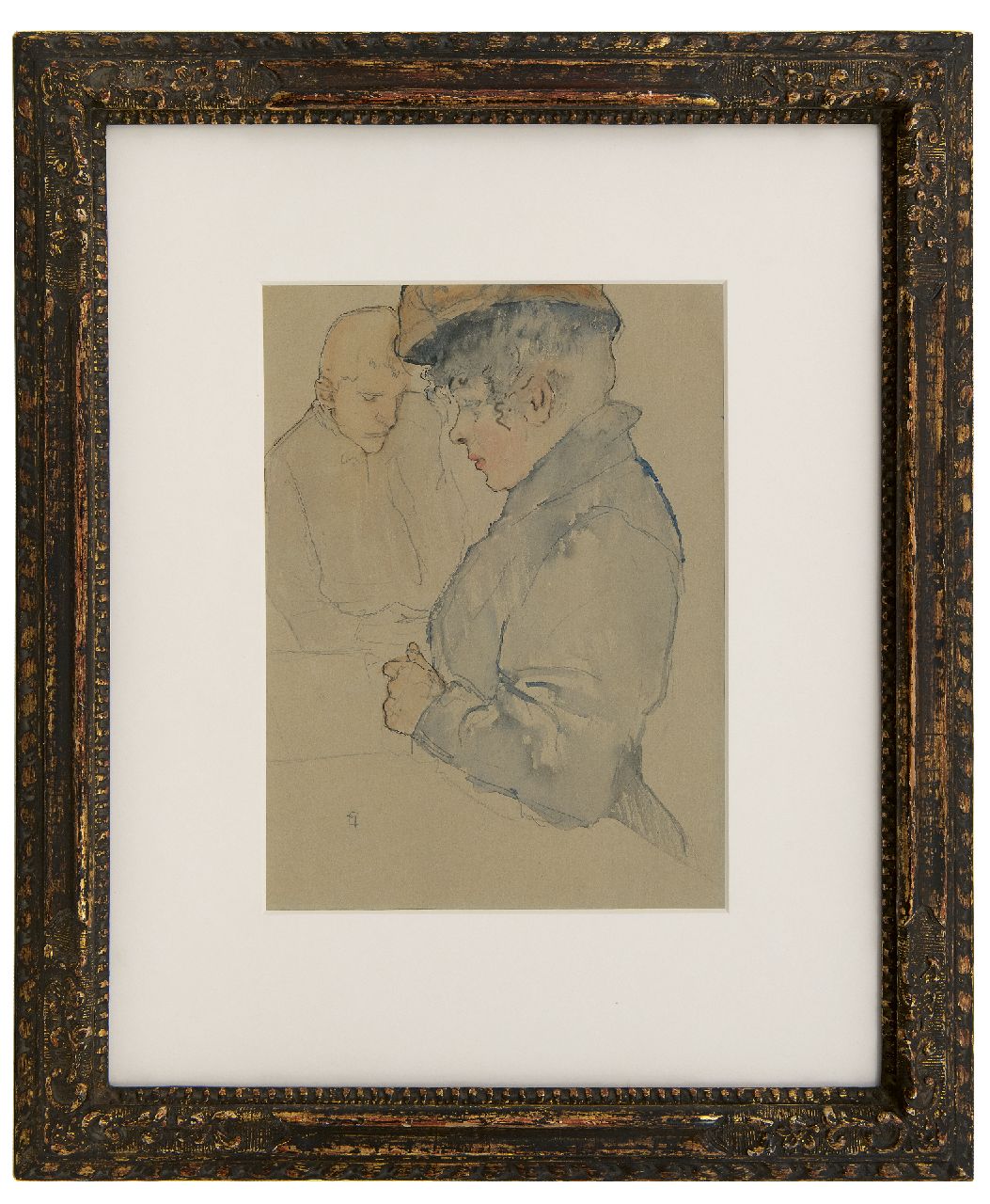 Gestel L.  | Leendert 'Leo' Gestel, A woman and man in a café, pencil, pen, ink and watercolour on paper 30.7 x 22.5 cm, signed l.l. with monogram