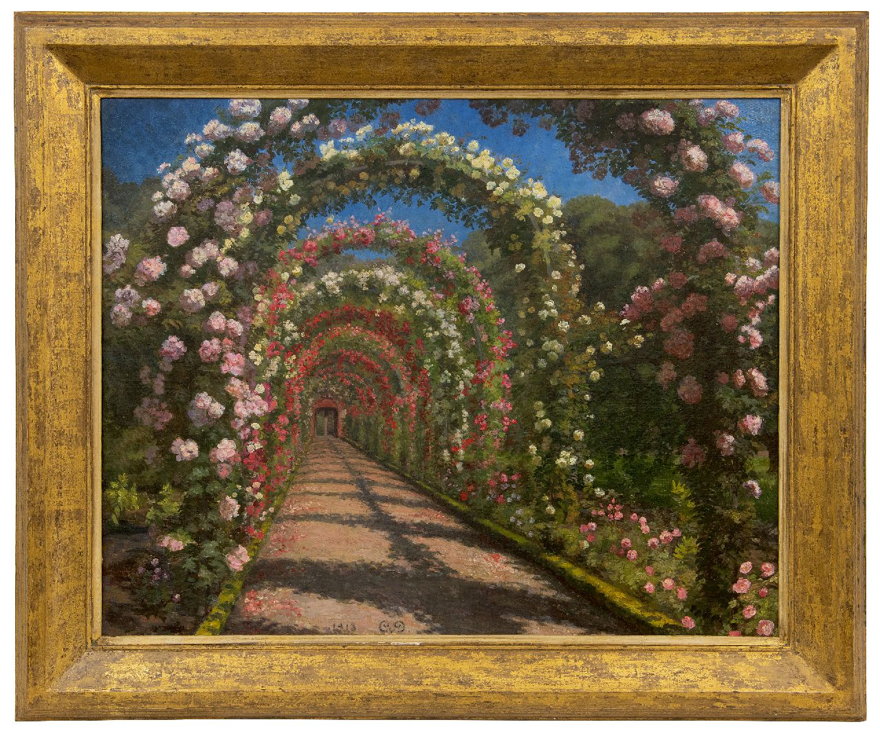 Schønheyder van Deurs C.A.  | Caroline Alexia Schønheyder van Deurs | Paintings offered for sale | Rose lane, oil on canvas 52.6 x 65.5 cm, signed l.c. with monogram and dated 1918