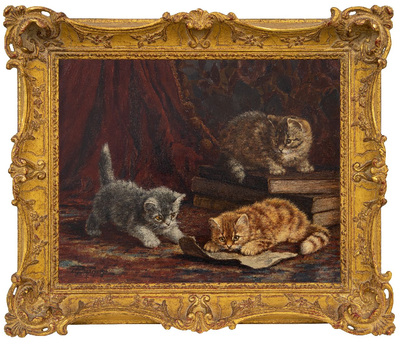 Raaphorst C.  | Cornelis Raaphorst | Paintings offered for sale | Three playing kittens, oil on canvas 40.3 x 50.2 cm, signed l.l.