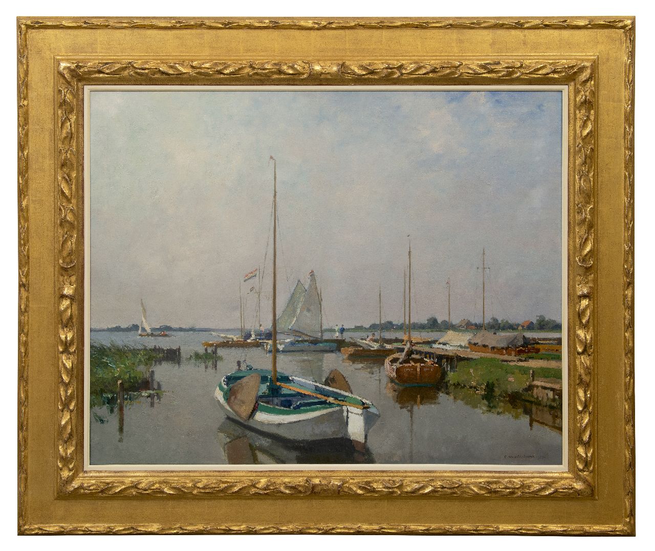 Vreedenburgh C.  | Cornelis Vreedenburgh, Sailing on the Loosdrechtse Plassen, oil on canvas 80.0 x 100.0 cm, signed l.r. and dated 1933