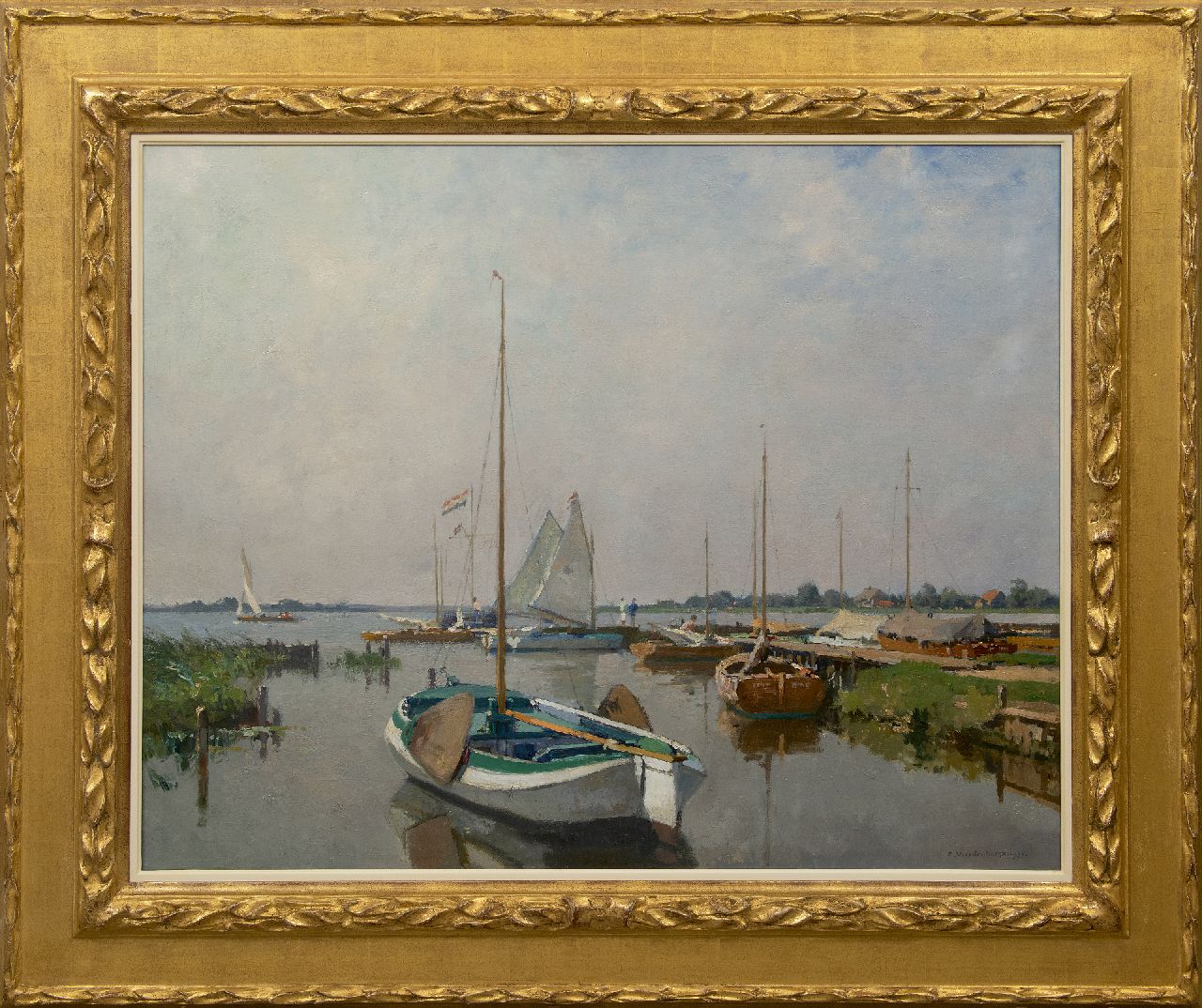 Vreedenburgh C.  | Cornelis Vreedenburgh | Paintings offered for sale | Harbour at the Loosdrechtse Plassen, oil on canvas 80.0 x 100.2 cm, signed l.r. and dated 1933