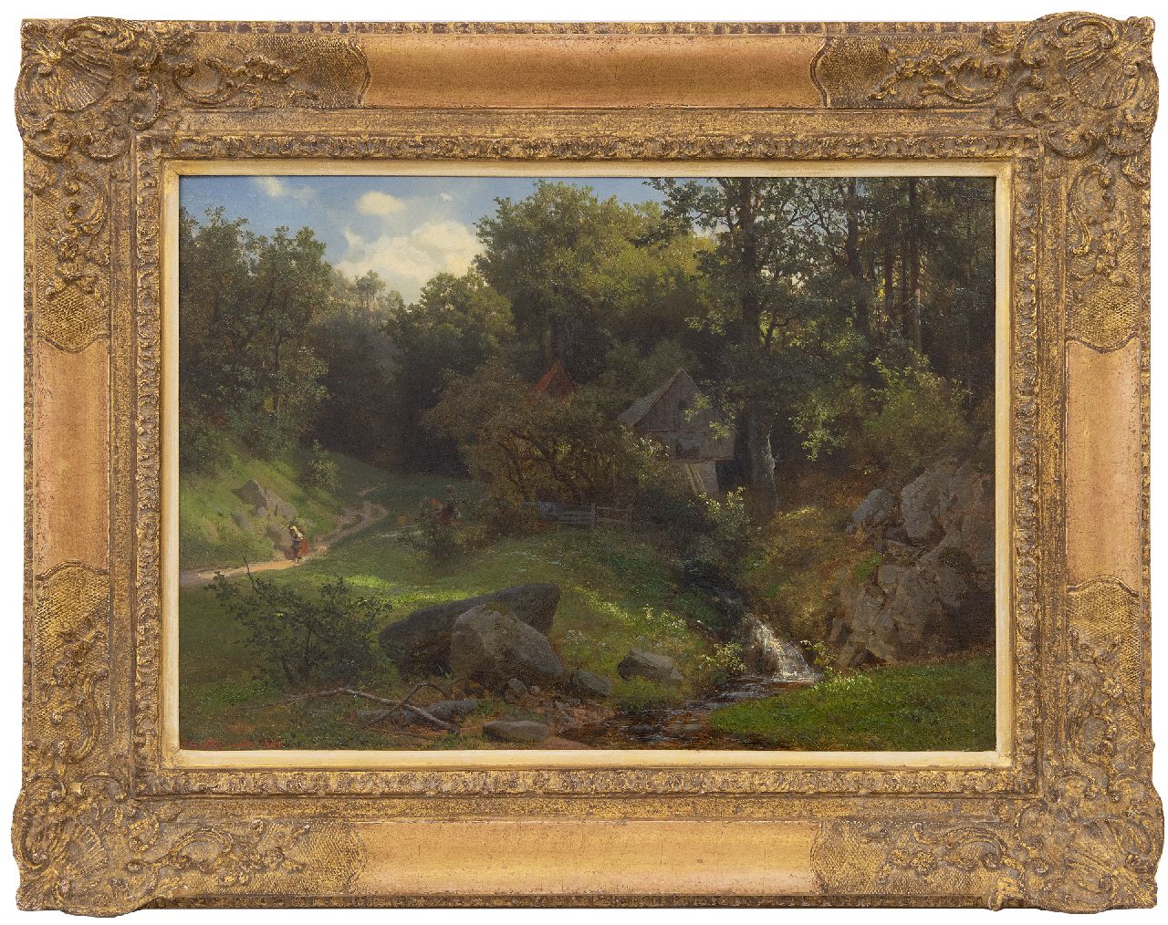 Leonhardi E.A.E.  | Emil August 'Eduard' Leonhardi, Idyllic forest view, oil on canvas 34.5 x 48.5 cm, signed l.l. and dated 1860