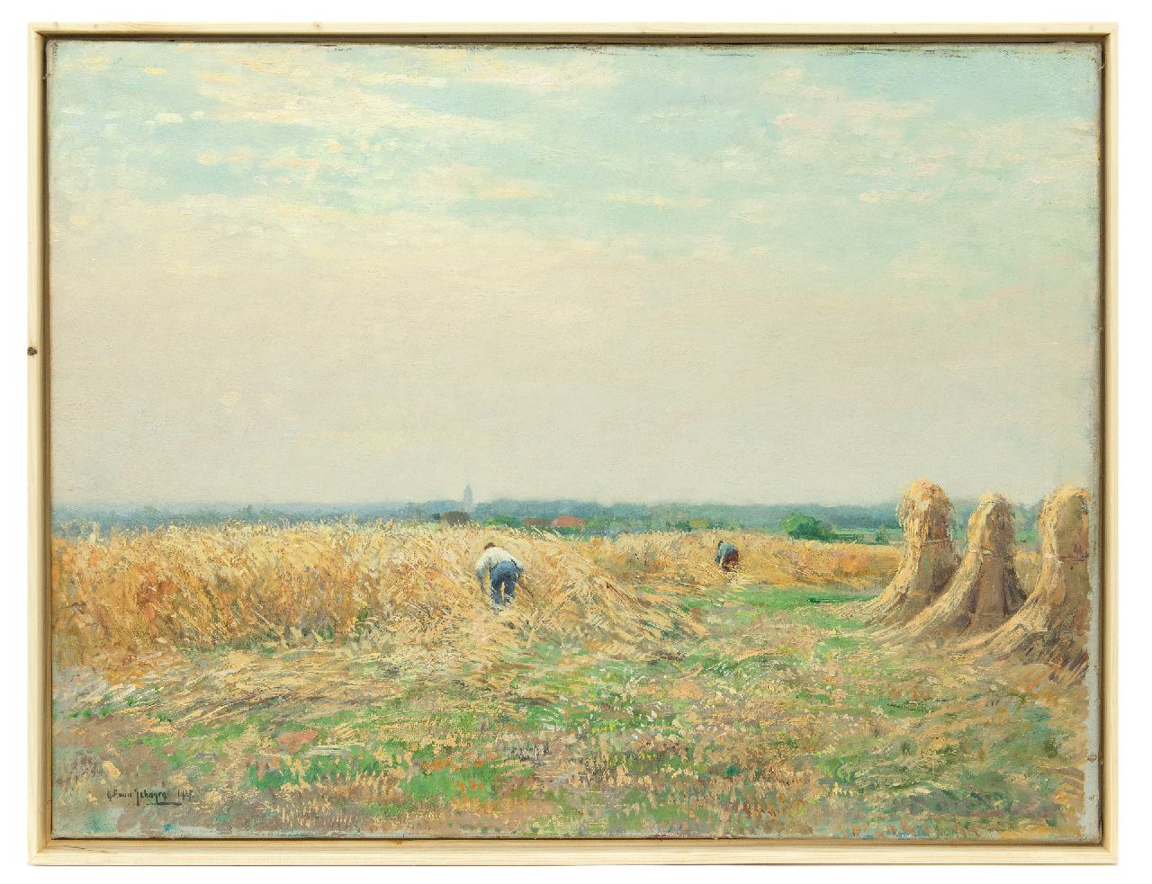 Schagen G.F. van | Gerbrand Frederik van Schagen | Paintings offered for sale | Harvest time, oil on canvas 60.5 x 80.7 cm, signed l.l. and dated 1927