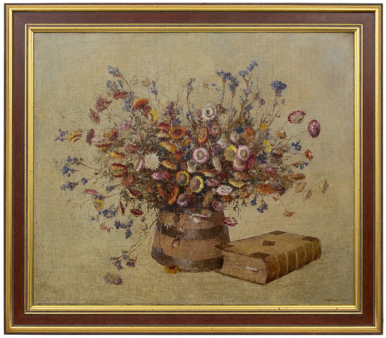 Ligtelijn E.J.  | Evert Jan Ligtelijn | Paintings offered for sale | Still life with dried flowers, oil on canvas 75.0 x 88.0 cm, signed l.r. and dated '37