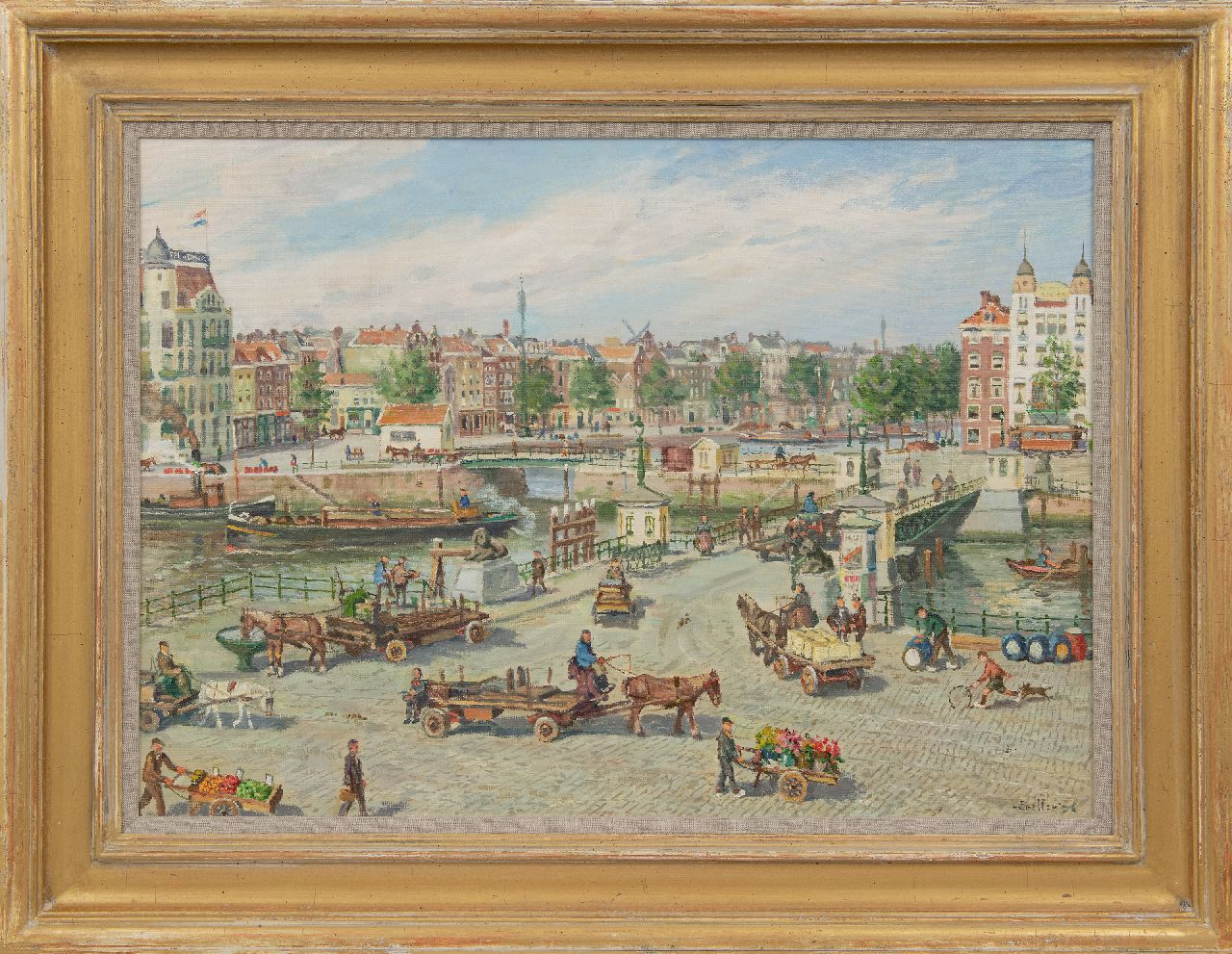 Spetter H.  | Hendrik Spetter, The Spaansekade, Rotterdam, oil on canvas 50.1 x 70.1 cm, signed l.r. and dated '76