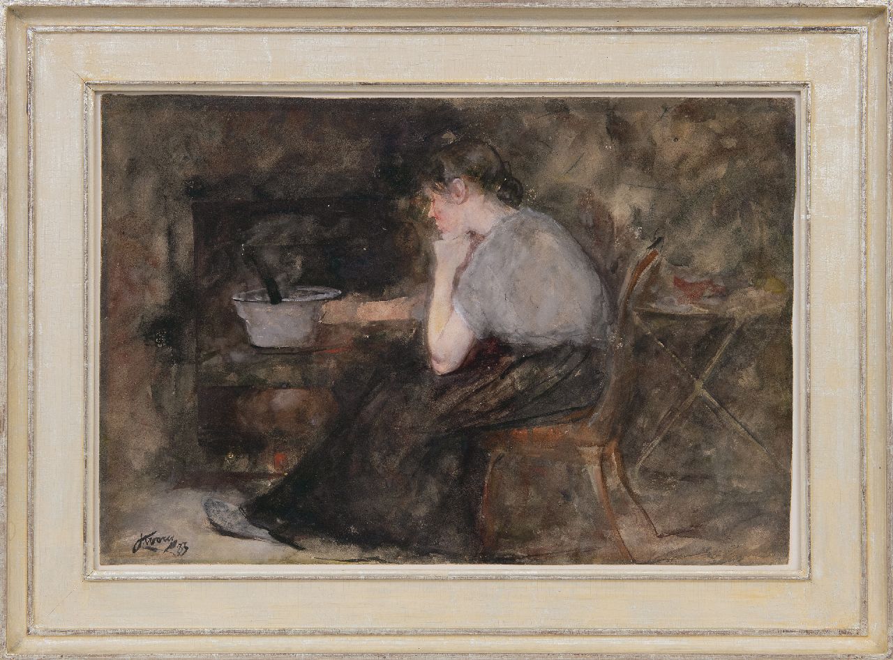 Toorop J.Th.  | Johannes Theodorus 'Jan' Toorop | Watercolours and drawings offered for sale | After work, watercolour on paper 36.5 x 54.0 cm, signed l.l. and dated '83