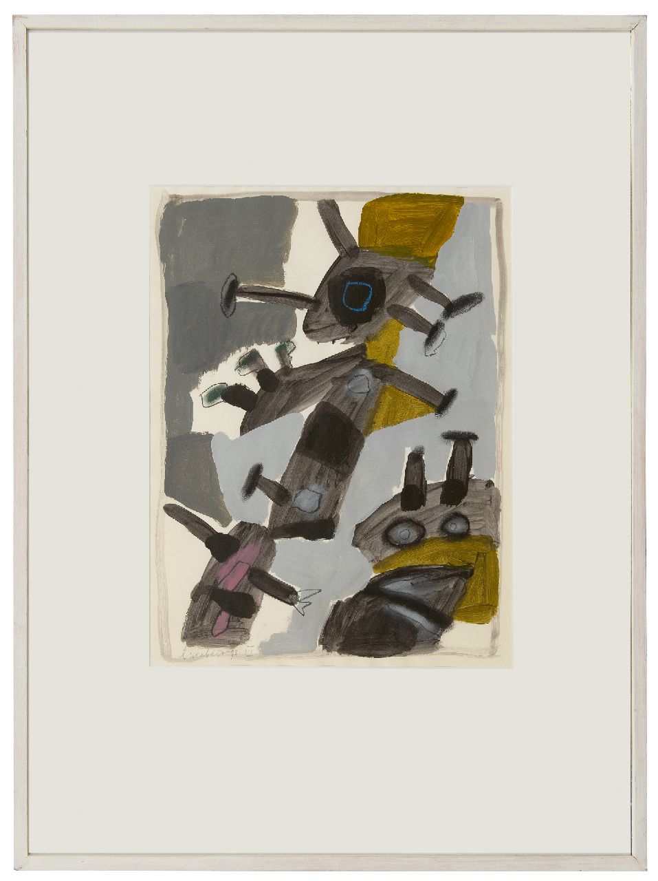 Lucebert (Lubertus Jacobus Swaanswijk)   | Lucebert (Lubertus Jacobus Swaanswijk) | Watercolours and drawings offered for sale | Untitled, chalk and gouache on paper 48.0 x 38.0 cm, signed l.l. and dated 93.III