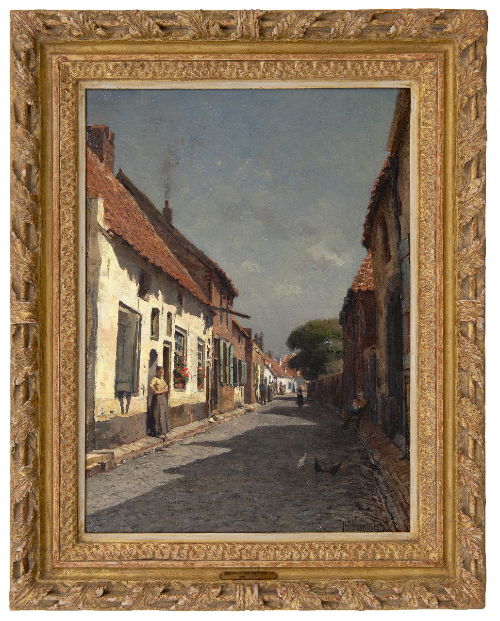 Wijsmuller J.H.  | Jan Hillebrand Wijsmuller | Paintings offered for sale | Sunny village street, oil on canvas 50.2 x 37.3 cm, signed l.r.