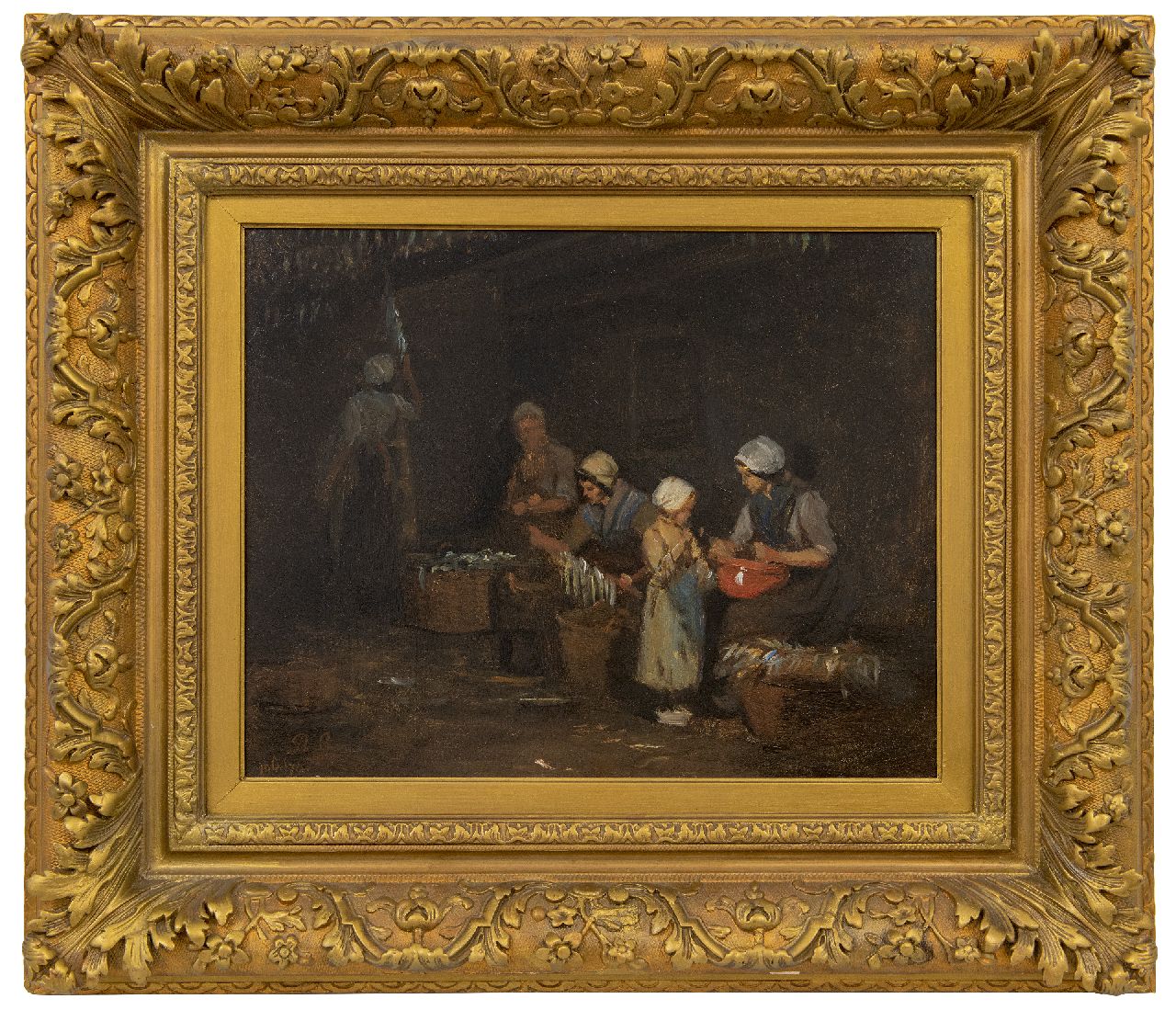 Sadée P.L.J.F.  | Philip Lodewijk Jacob Frederik Sadée, Herring smokehouse, oil on paper laid down on board 35.0 x 42.5 cm, signed l.l. with initials and dated 10 Oct 74