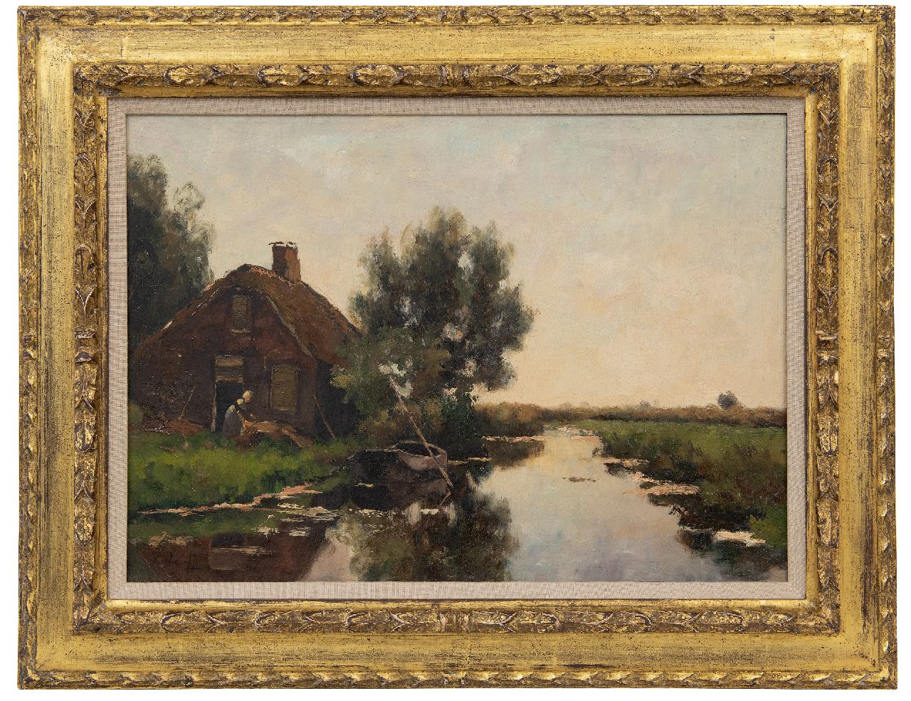 Bauffe V.  | Victor Bauffe | Paintings offered for sale | a polder canal, oil on canvas 35.4 x 50.0 cm, signed l.l.