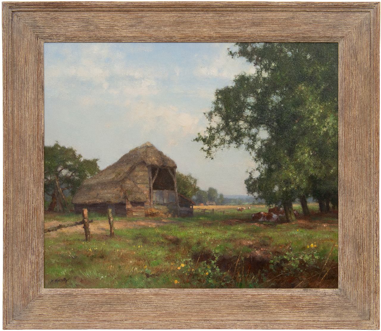 Holtrup J.  | Jan Holtrup | Paintings offered for sale | A cow's shed in Havelte, oil on canvas 50.2 x 60.2 cm, signed l.l.