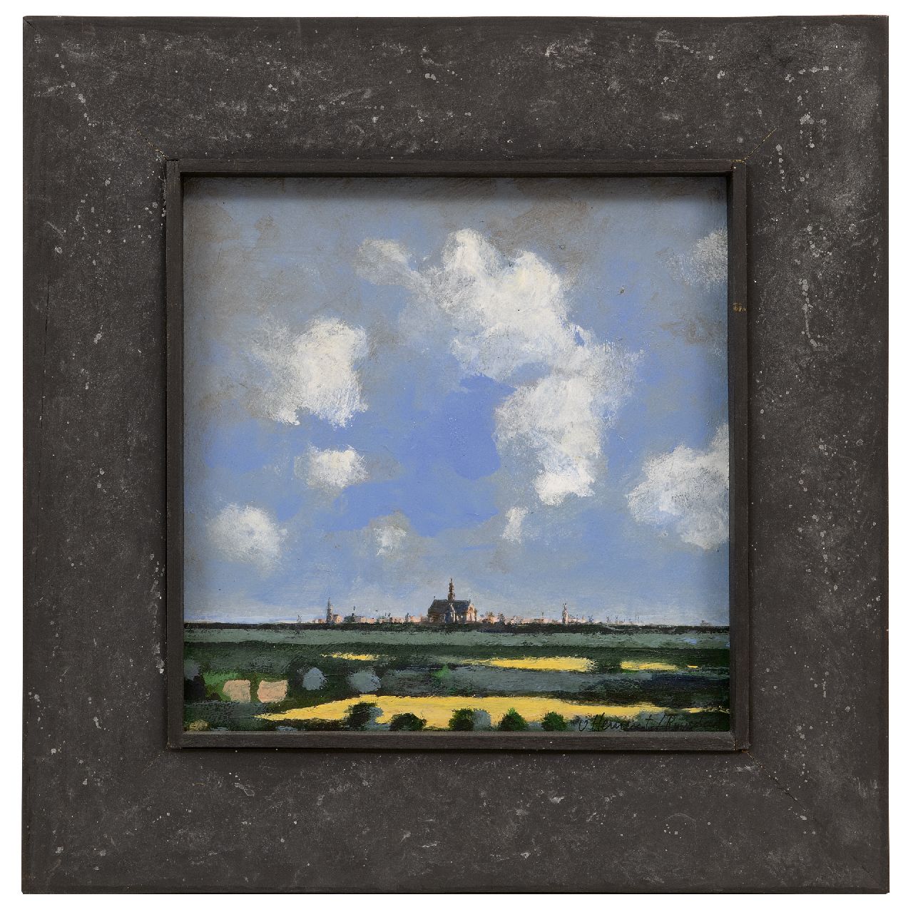 Hemert E. van | Evert van Hemert | Paintings offered for sale | 'Haarlempje'; Evert van Hemert's Ruysdael, oil on board 29.0 x 29.0 cm, signed l.r. 'v. Hemert/Ruysdael' and dated 2016