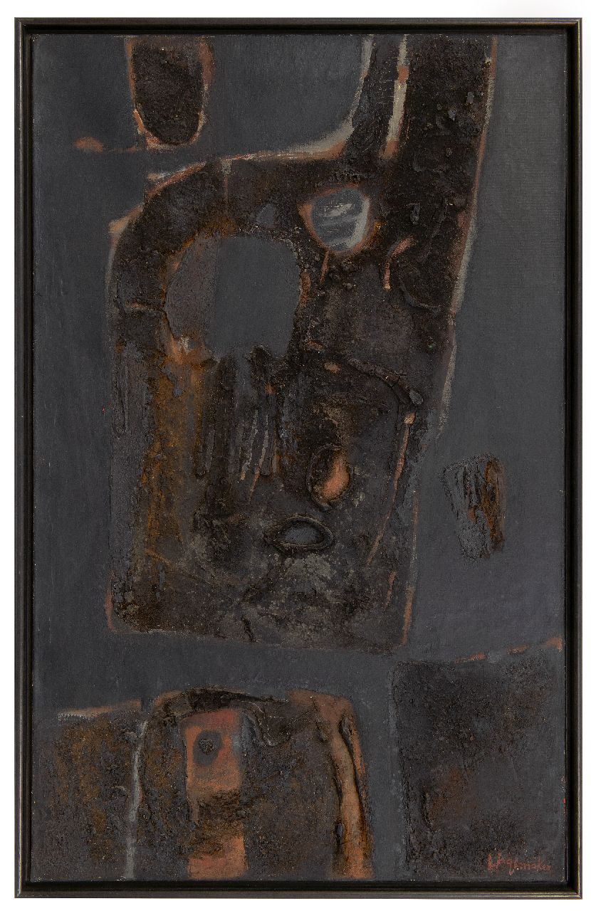 Wagemaker A.B.  | Adriaan Barend 'Jaap' Wagemaker | Paintings offered for sale | Peinture Noire, mixed media on canvas 93.7 x 59.0 cm, signed l.r. and dated on the reverse '56