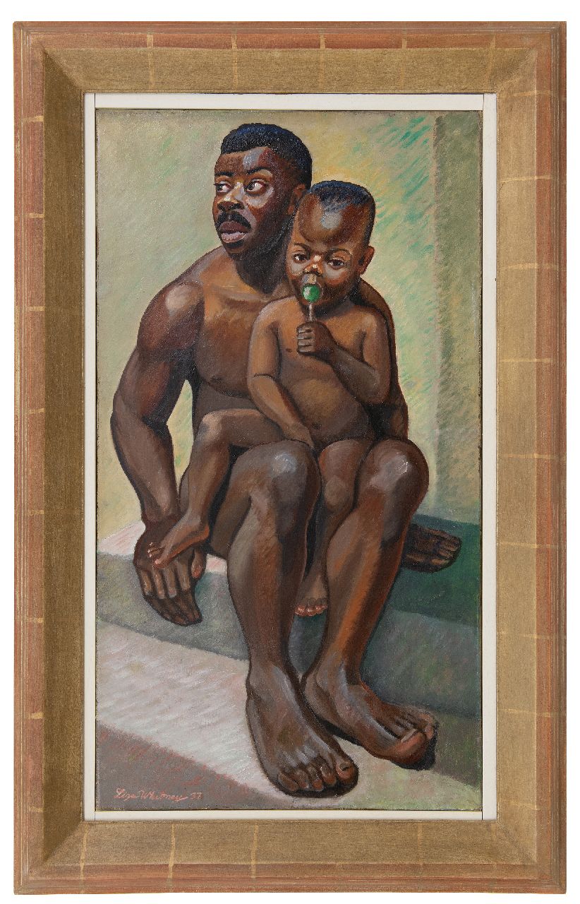 Whitney L.  | Lisa Whitney | Paintings offered for sale | Father and son, oil on canvas 91.8 x 50.8 cm, signed l.l. and dated '37