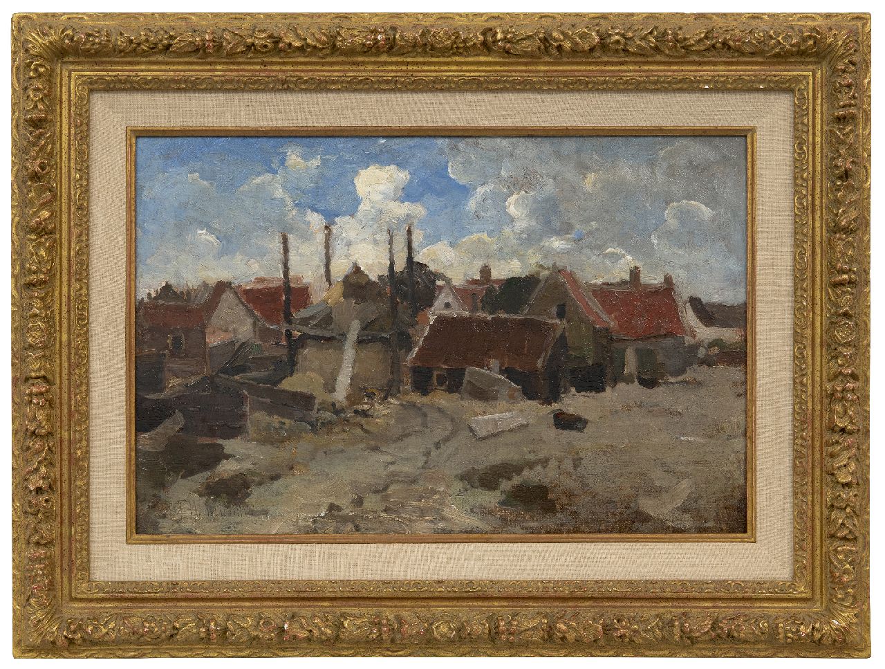 Munthe G.A.L.  | Gerhard Arij Ludwig 'Morgenstjerne' Munthe | Paintings offered for sale | Noordwijk seen from the dunes, oil on canvas laid down on panel 33.4 x 50.5 cm, signed l.l.