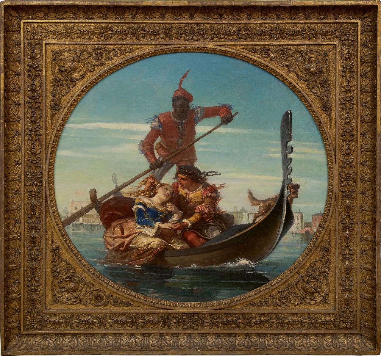 Franse School, 1920-1930   | Franse School, 1920-1930 | Paintings offered for sale | Gondola ride in the Venetian Lagoon, oil on panel 72.0 x 78.8 cm