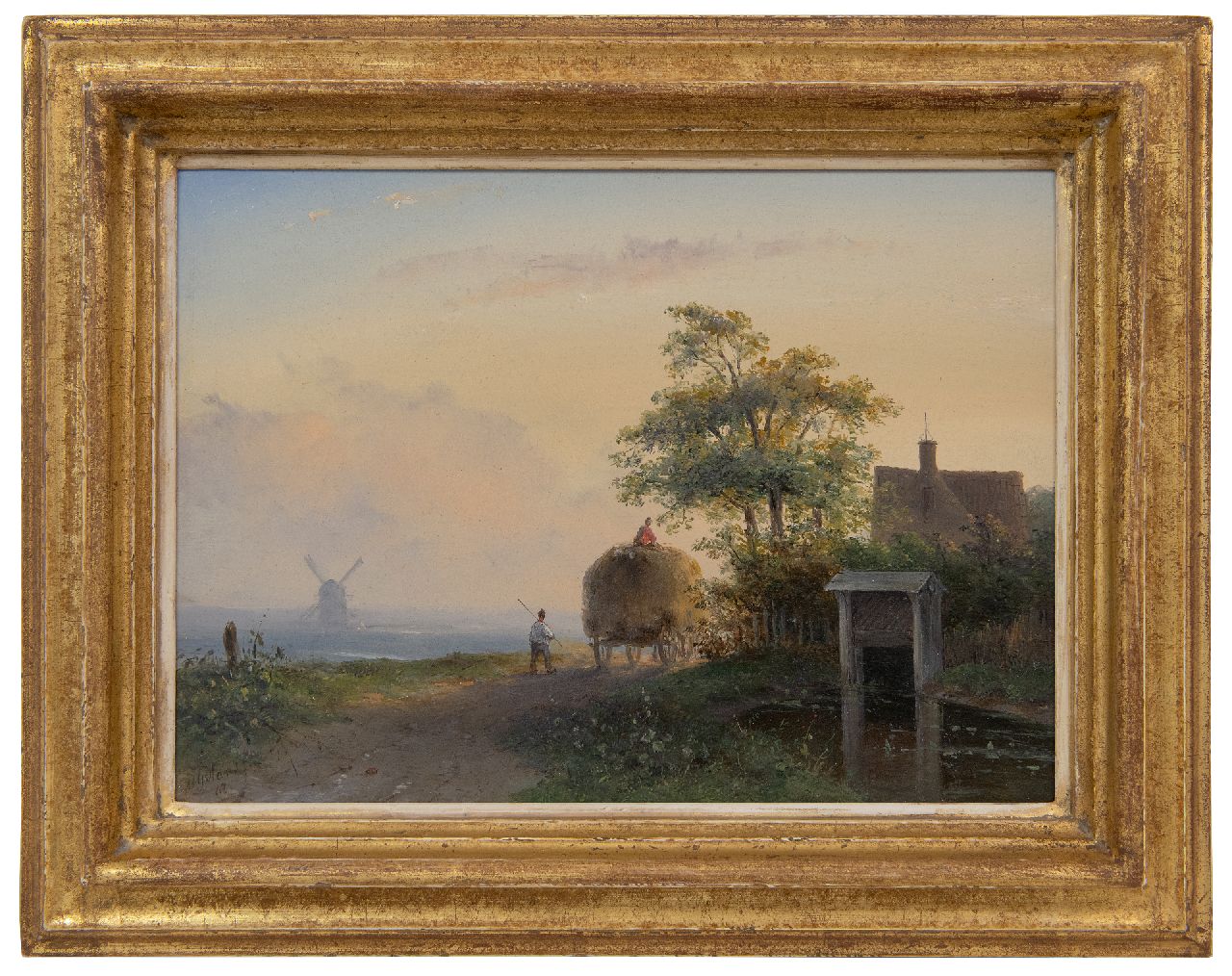 Hans J.G.  | Josephus Gerardus Hans | Paintings offered for sale | Homewards after haymaking, oil on panel 21.2 x 29.0 cm, signed l.l. and dated '47, without frame