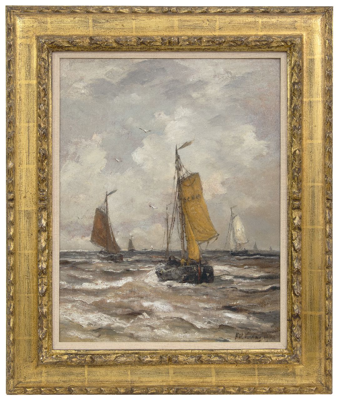 Mesdag H.W.  | Hendrik Willem Mesdag | Paintings offered for sale | Returning from the fishing grounds, oil on canvas 50.7 x 40.0 cm, signed l.r. and dated 190(..)