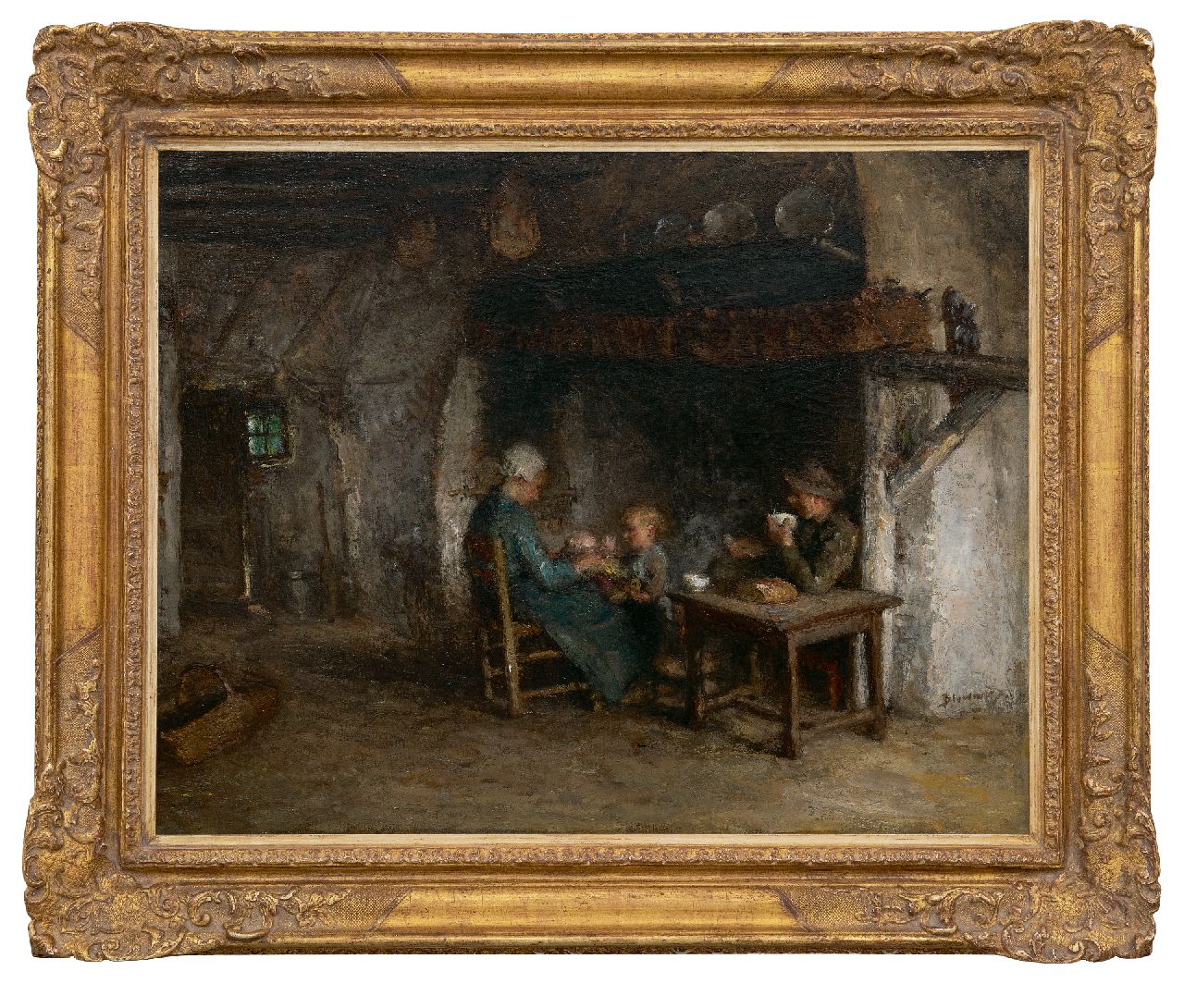 Blommers B.J.  | Bernardus Johannes 'Bernard' Blommers | Paintings offered for sale | A farmer's family, oil on canvas 57.4 x 71.4 cm, signed l.r.