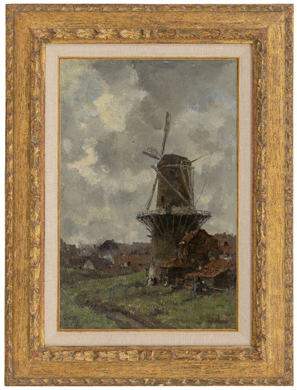 Maris J.H.  | Jacobus Hendricus 'Jacob' Maris, The mill, oil on canvas 45.6 x 30.4 cm, signed l.r.