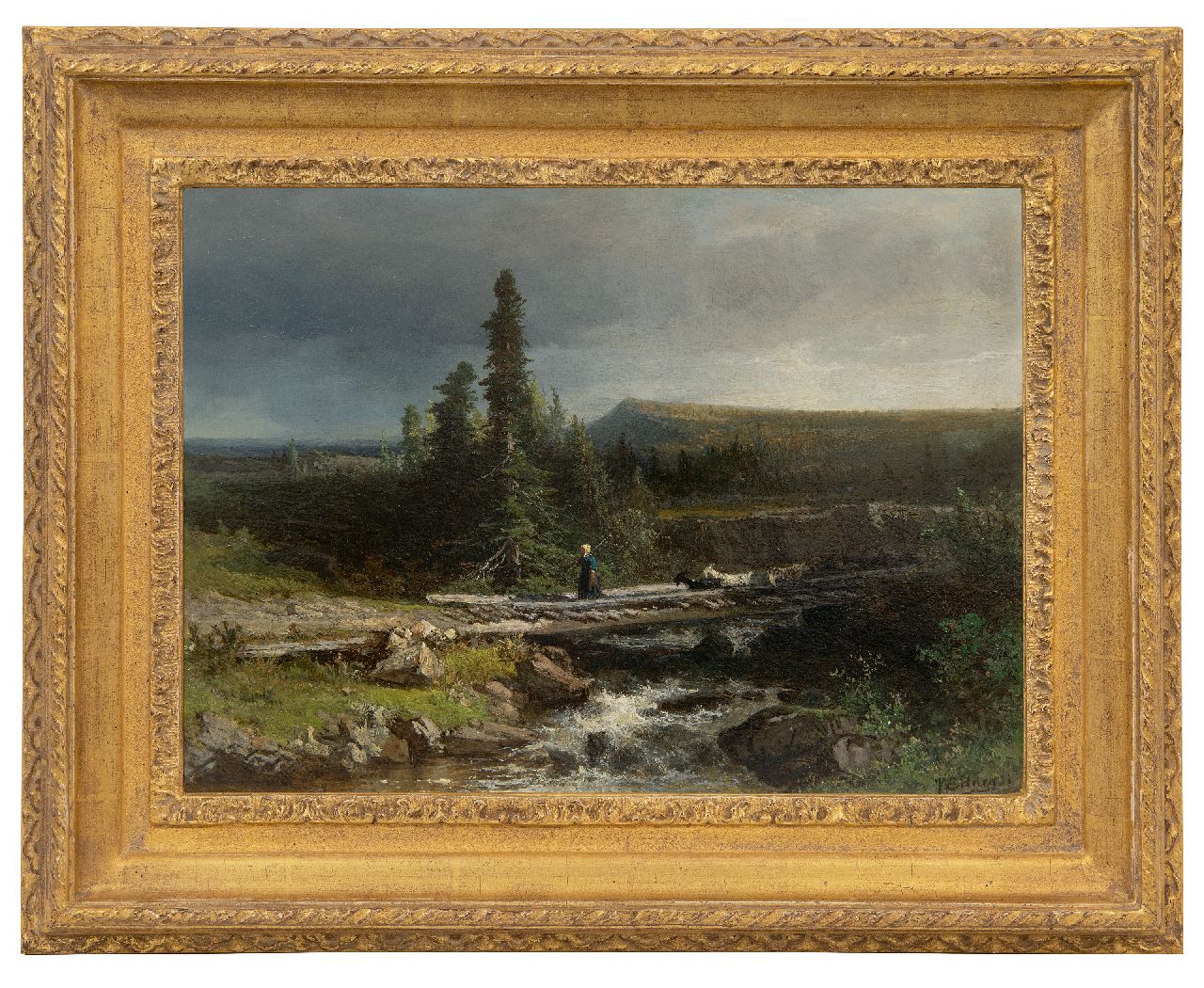 Bilders J.W.  | Johannes Warnardus Bilders | Paintings offered for sale | Landscape with a goatherd, oil on panel 28.4 x 38.5 cm, signed l.r. and without frame