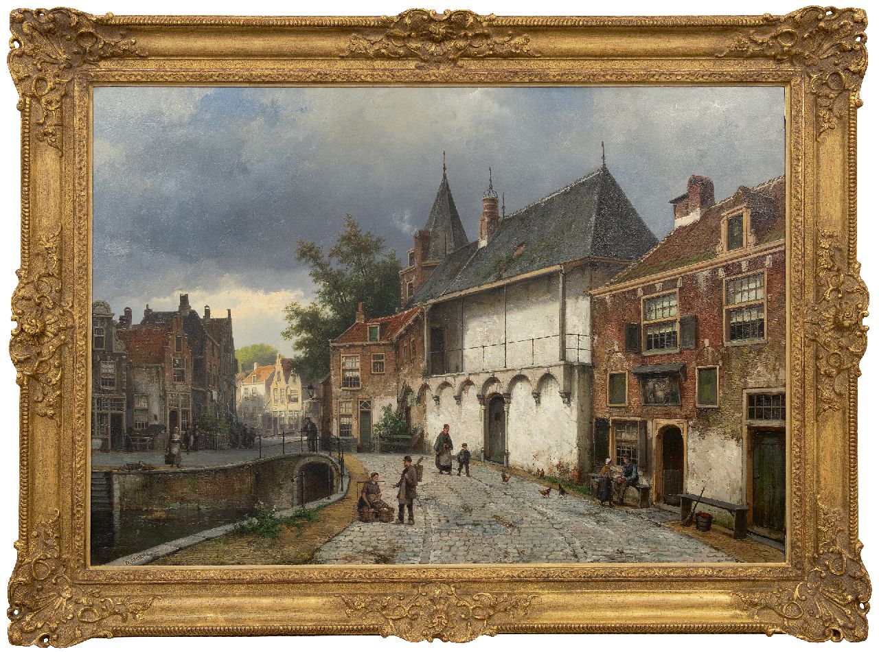 Koekkoek W.  | Willem Koekkoek, View of the Koppelpoort in Amersfoort, oil on canvas 86.5 x 125.5 cm, signed l.l.
