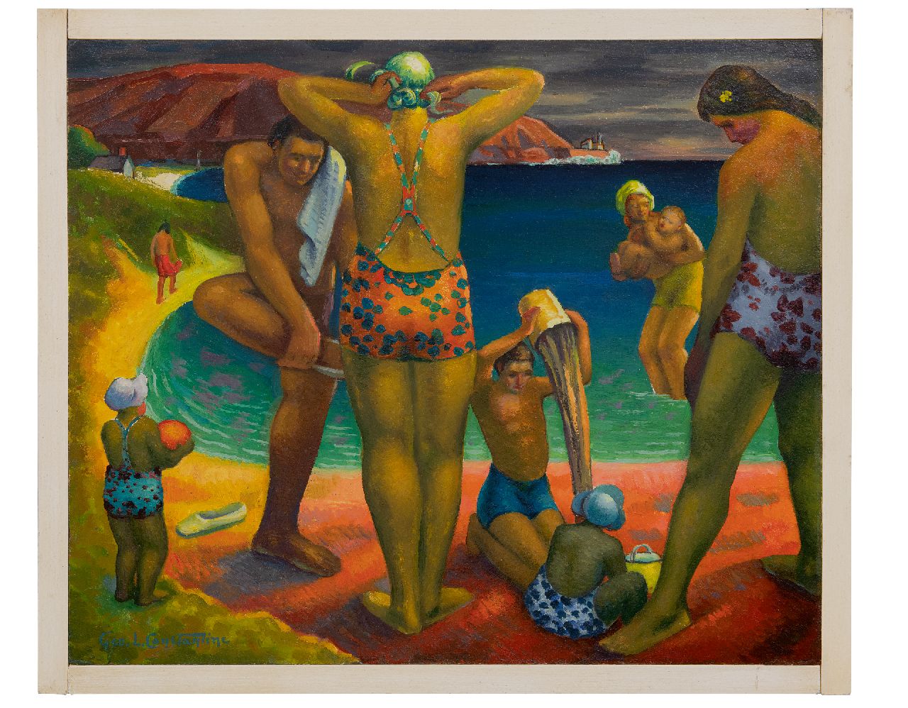 Constantine G.L.  | George Constantine | Paintings offered for sale | On the Beach, oil on board 50.1 x 60.3 cm, signed l.l.