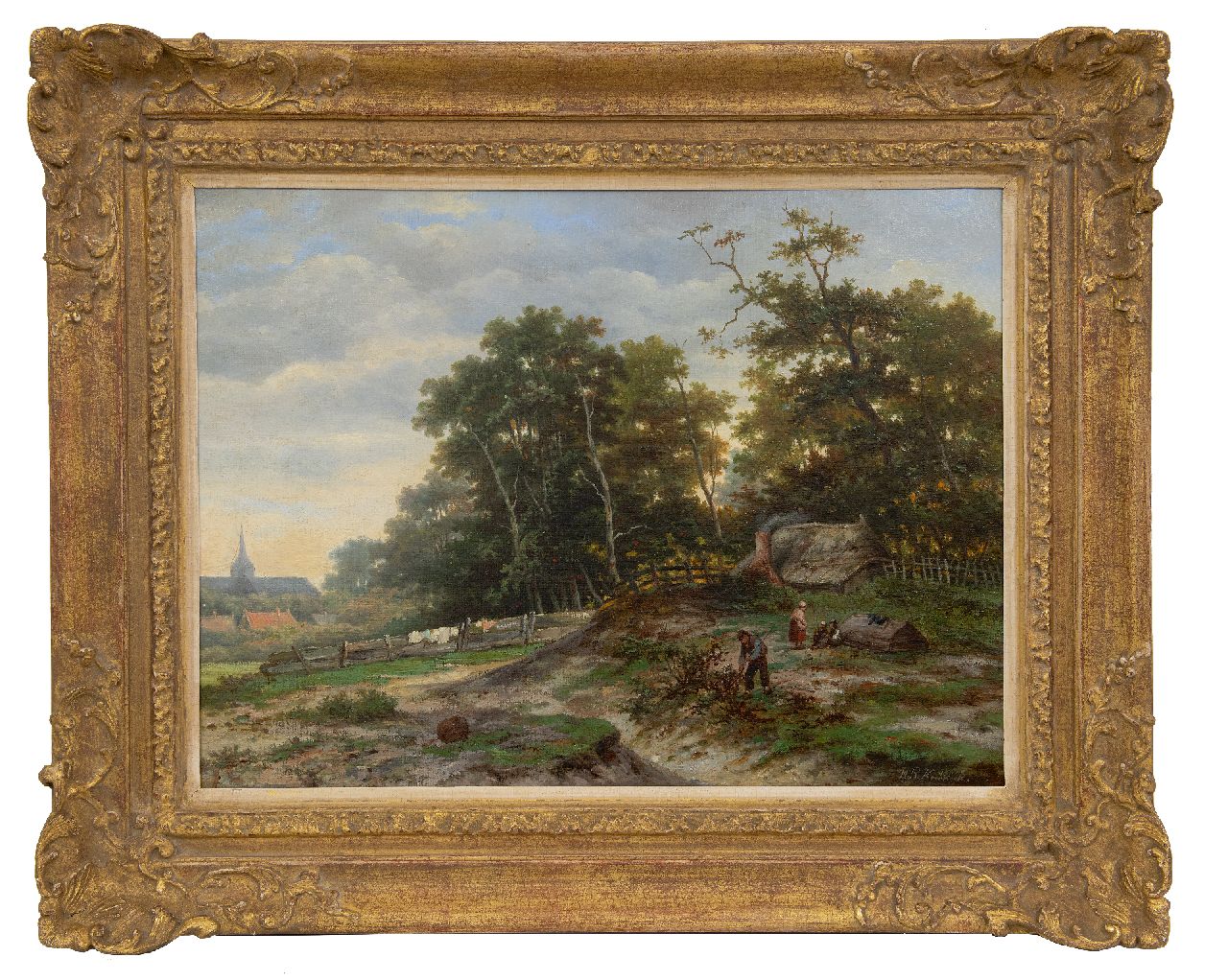 Koekkoek B.H.  | Barend Hendrik 'H.B.' Koekkoek, Cottage house at the edge of the forest, oil on canvas 46.0 x 61.5 cm, signed l.r.