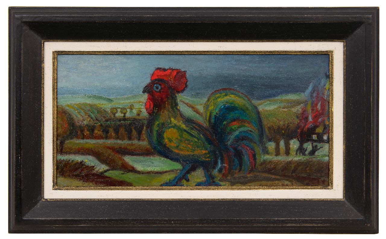 Andréa C.  | Cornelis 'Kees' Andréa | Paintings offered for sale | Rooster, oil on panel 20.0 x 40.0 cm, signed l.r.