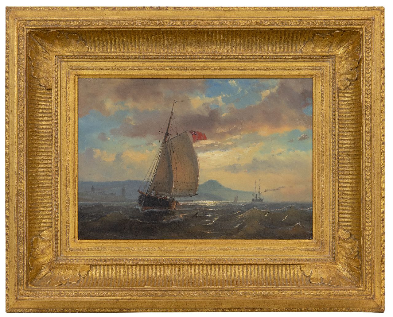 Schiedges P.P.  | Petrus Paulus Schiedges | Paintings offered for sale | Sailing ship off the English coast, oil on panel 25.5 x 36.4 cm, signed l.l. and dated '62