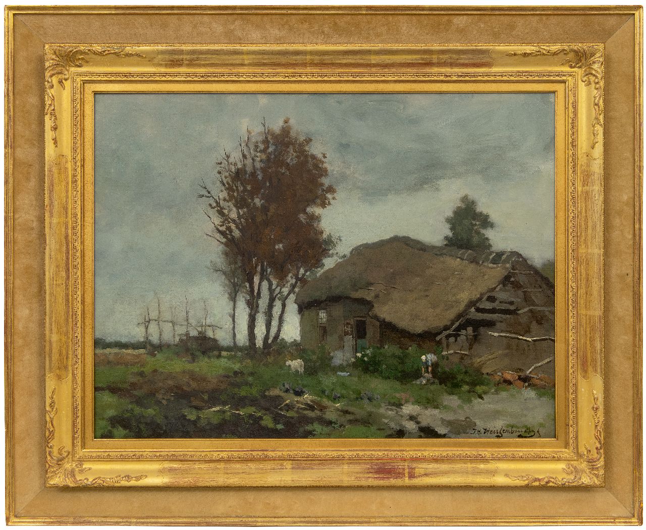 Weissenbruch H.J.  | Hendrik Johannes 'J.H.' Weissenbruch, The old farm, oil on canvas 45.8 x 60.8 cm, signed l.r.