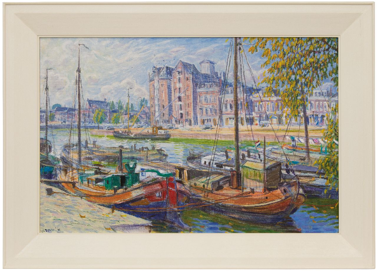 Dijkstra J.  | Johannes 'Johan' Dijkstra | Paintings offered for sale | The Westerhaven in Groningen, oil on canvas 60.1 x 92.0 cm, signed l.l. and dated '60