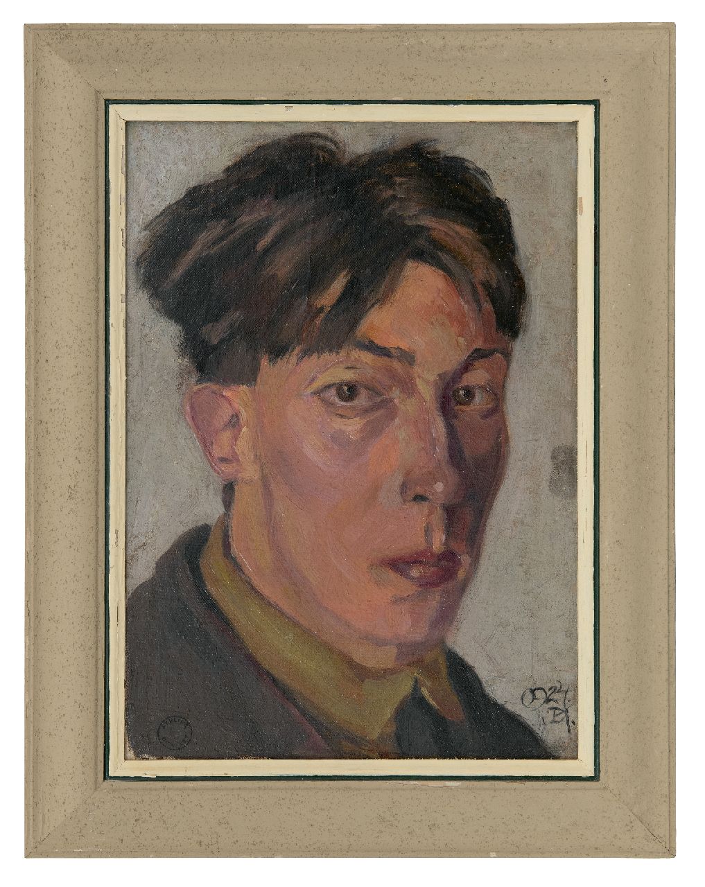 Ket D.H.  | Dirk Hendrik 'Dick' Ket, Self-portrait, turned to the right, oil on canvas laid down on panel 36.5 x 26.2 cm, signed l.r. and dated '24