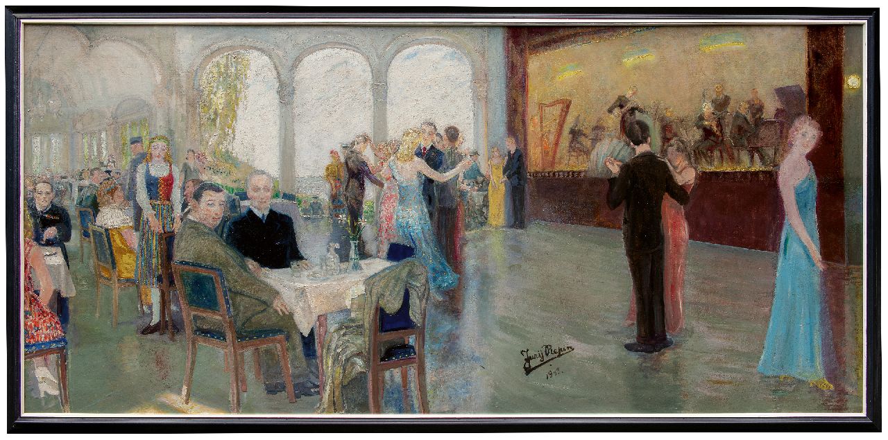 Repin J.I.  | Jurij Ilich Repin | Paintings offered for sale | Eljas Erkko in the Mirror Room of Hotel Kämp in Helsinki, oil on canvas 139.0 x 300.0 cm, signed l.c. and dated 1943