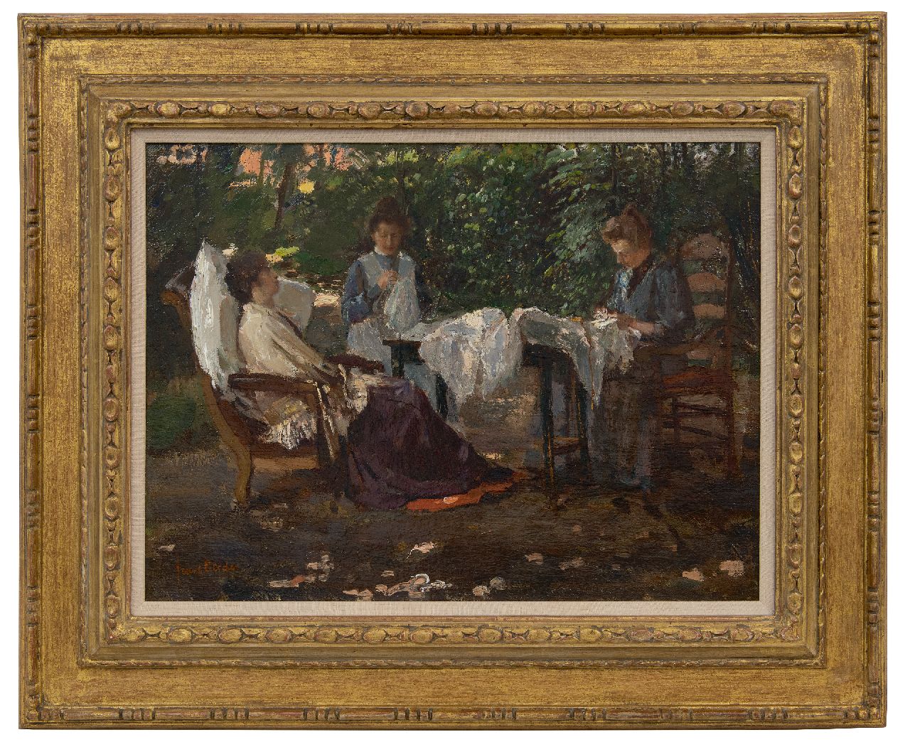 Oerder F.D.  | 'Frans' David Oerder, A quiet afternoon, oil on canvas 37.3 x 50.5 cm, signed l.l.