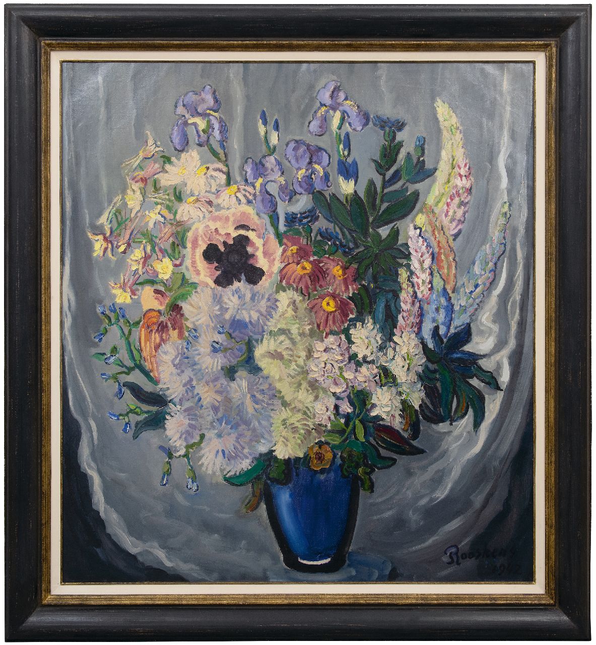 Rooskens J.A.  | Joseph Antoon 'Anton' Rooskens | Paintings offered for sale | Flower still life, oil on canvas 114.4 x 104.5 cm, signed l.r. and dated 1942