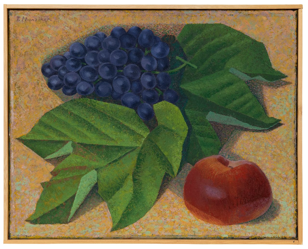 Hunziker F.  | Frieda Hunziker, Still life with grapes and apple, oil on canvas 40.4 x 50.4 cm, signed u.l. and executed ca. 1941