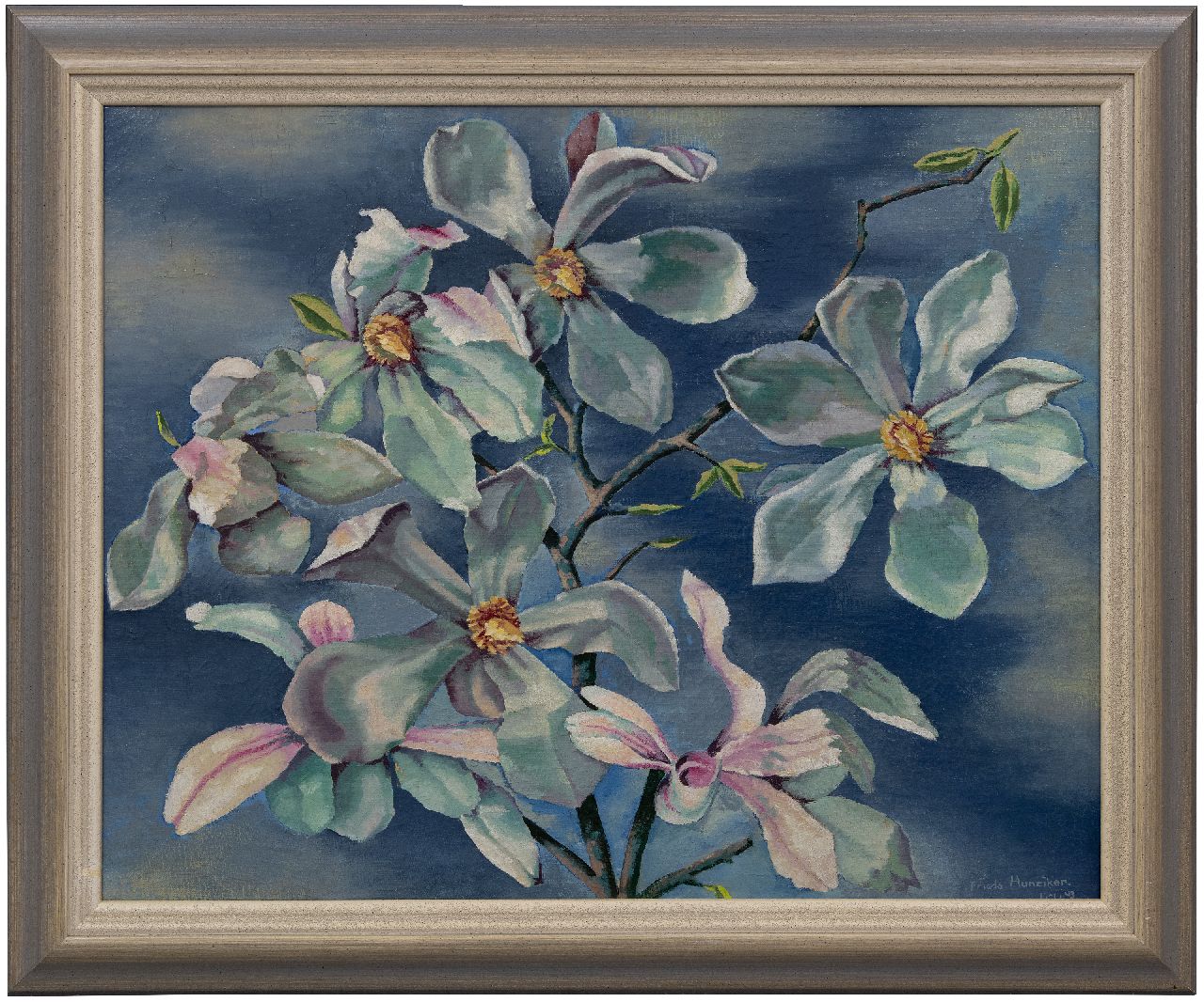 Hunziker F.  | Frieda Hunziker, Magnolia, oil on canvas 60.6 x 75.2 cm, signed l.r. and dated May/43