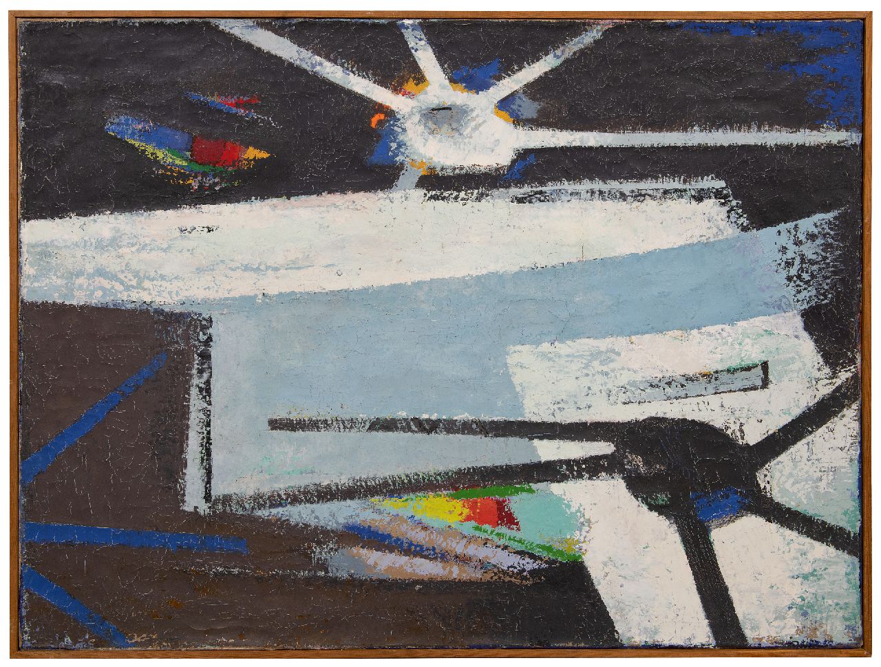 Hunziker F.  | Frieda Hunziker | Paintings offered for sale | Composition, oil on canvas 75.4 x 100.2 cm, signed on the reverse and te dateren ca. 1949
