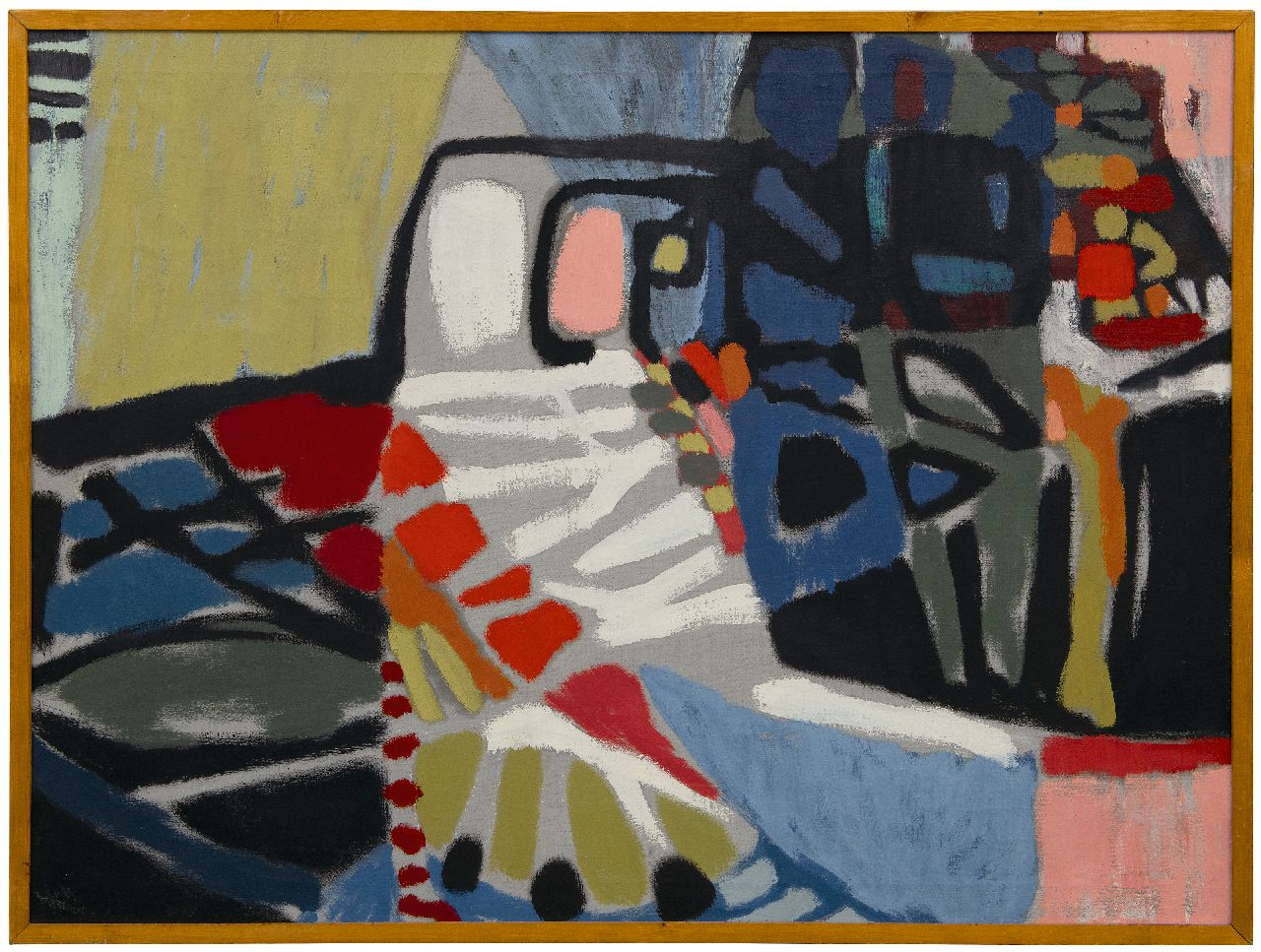 Hunziker F.  | Frieda Hunziker, Composition 54, oil on canvas 74.9 x 99.9 cm, signed on the reverse and executed 1954
