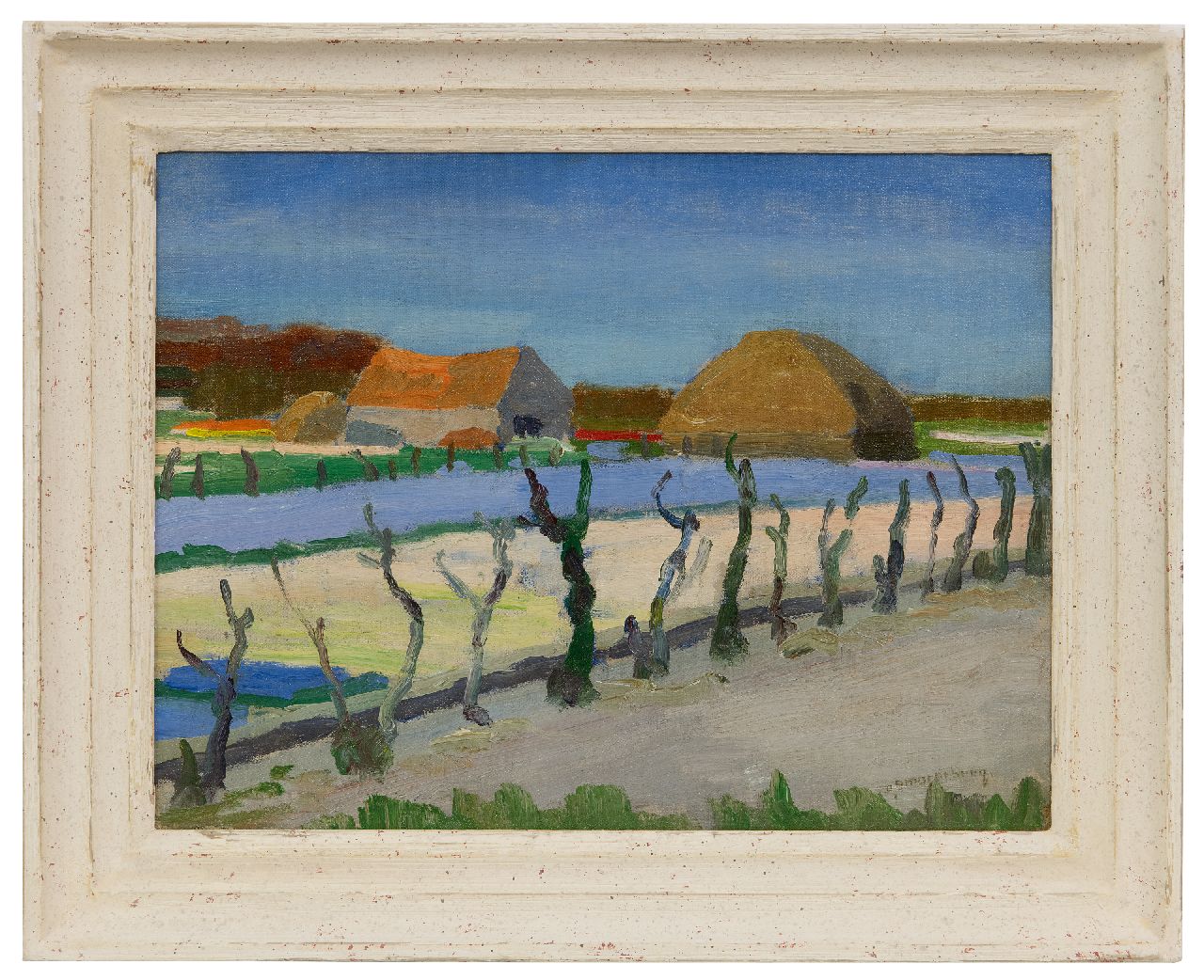 Smorenberg D.  | Dirk Smorenberg, Blooming bulb fields, oil on canvas 30.2 x 39.9 cm, signed l.r. and without frame