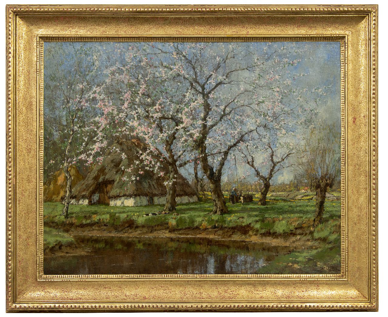 Gorter A.M.  | 'Arnold' Marc Gorter | Paintings offered for sale | Spring landscape with a farm, oil on canvas 62.6 x 79.4 cm, signed l.r.