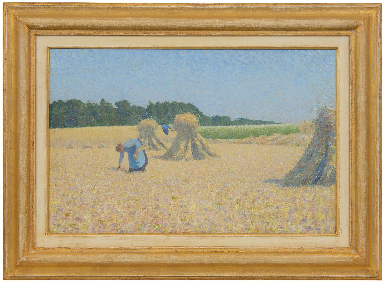 Hart Nibbrig F.  | Ferdinand Hart Nibbrig | Paintings offered for sale | Gleaner working the field, oil on canvas 39.2 x 60.4 cm, executed ca. 1900