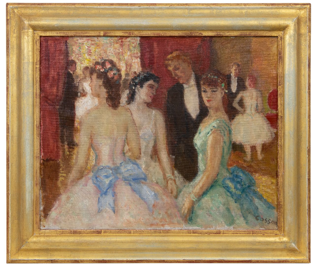 Cosson J.L.M.  | Jean Louis 'Marcel' Cosson | Paintings offered for sale | After the ballet performance, oil on canvas 50.2 x 61.0 cm, signed l.r.