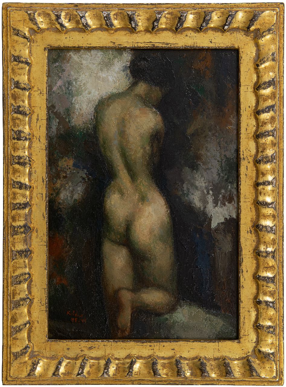 Kelder A.B.  | Antonius Bernardus 'Toon' Kelder | Paintings offered for sale | Nude seen from behind, oil on panel 36.2 x 24.1 cm, signed l.l. and dated 45-46
