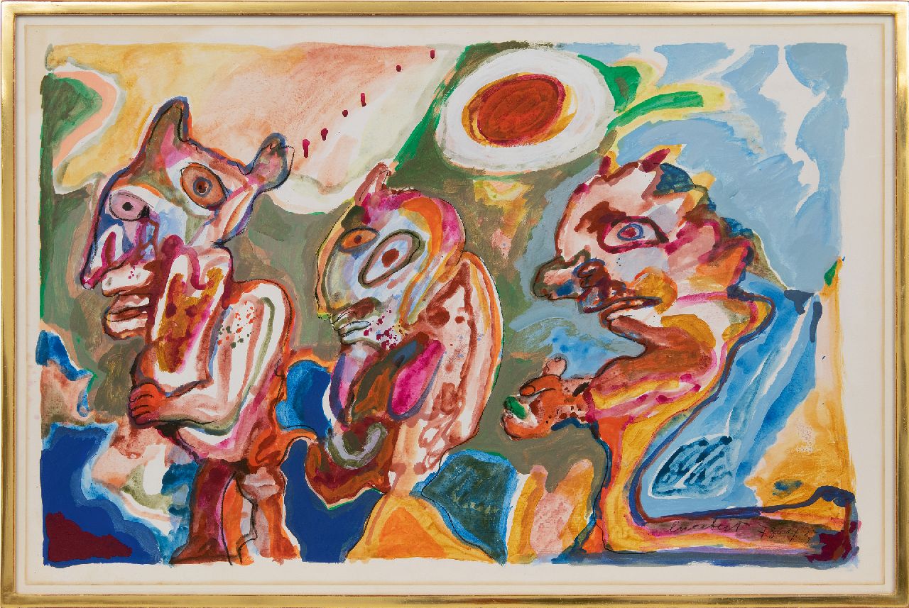 Lucebert (Lubertus Jacobus Swaanswijk)   | Lucebert (Lubertus Jacobus Swaanswijk) | Watercolours and drawings offered for sale | Untitled, chalk and gouache on paper 65.0 x 99.8 cm, signed l.r. and dated 73.4.5